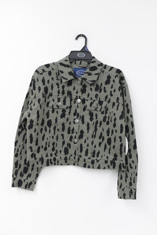 Scoop cropped leopard print jacket Size S/NWT
