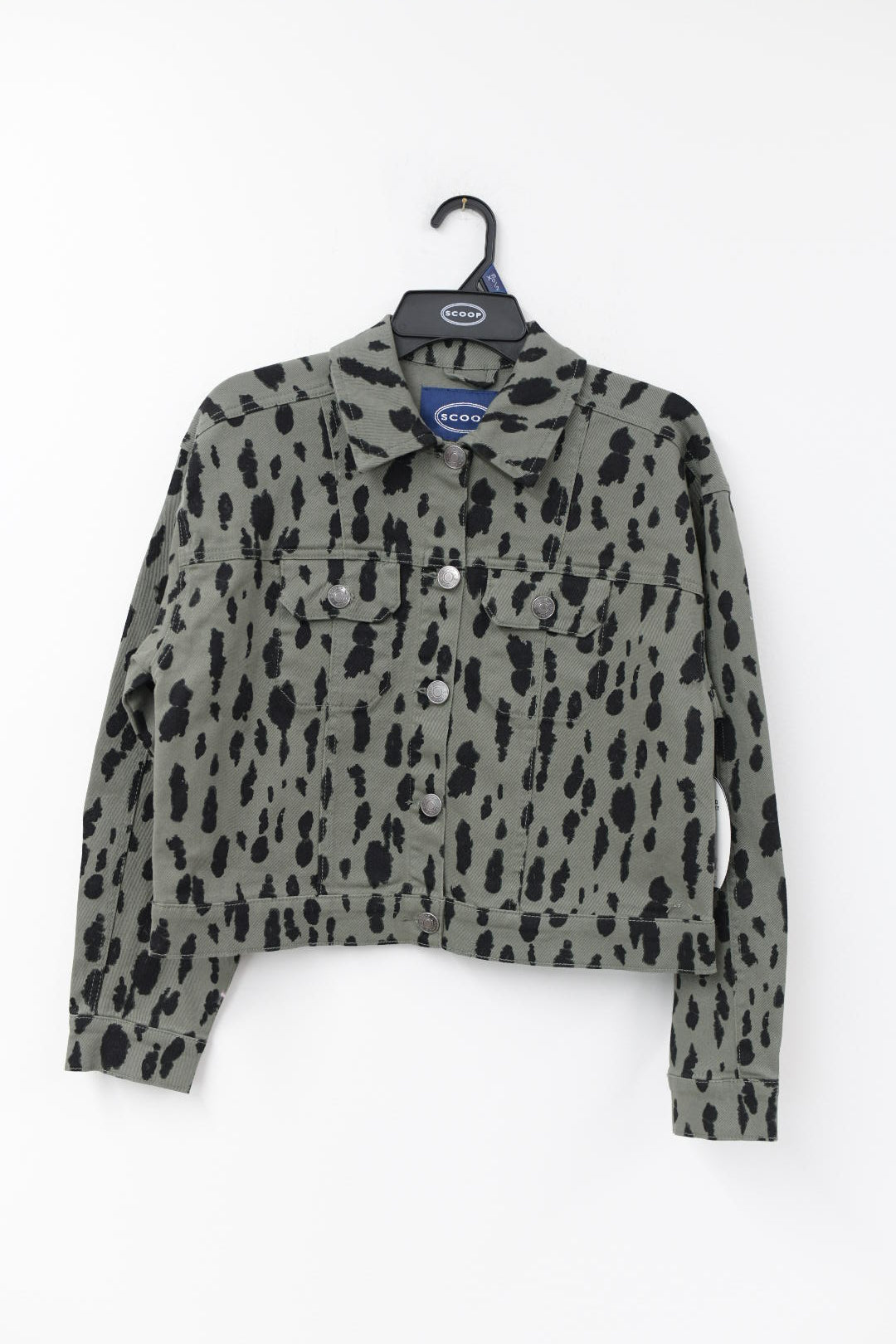 Scoop cropped leopard print jacket Size XS/NWT