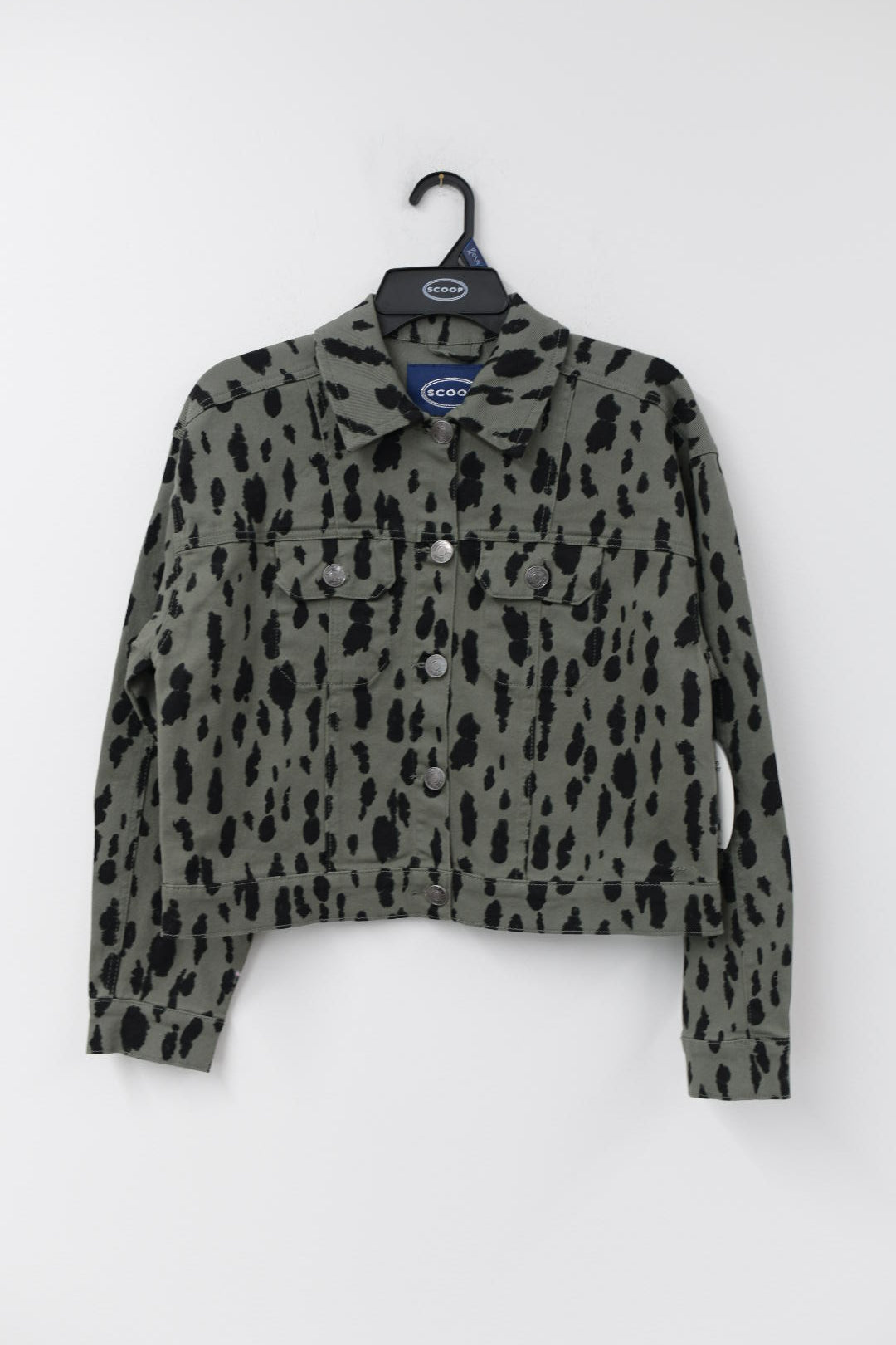 Scoop cropped leopard print jacket Size S/NWT