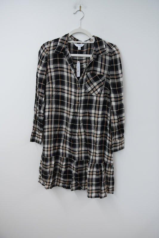 Time and Tru plaid mini shirt dress Size XS / NWT