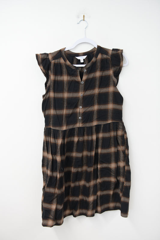 Time and Tru flutter sleeve plaid mini dress Size S / EUC