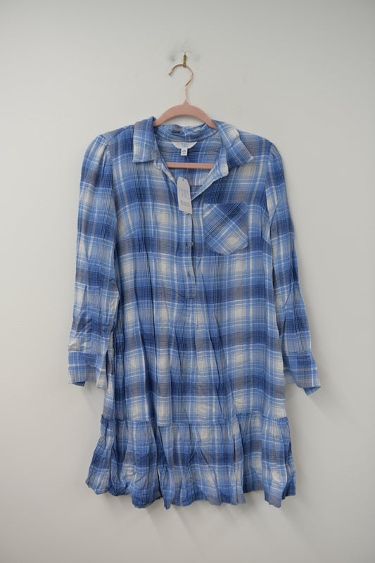 Time and Tru plaid mini shirt dress Size XS / NWT