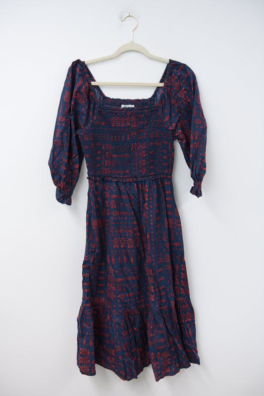 Pioneer Woman long sleeve smocked mini dress Size S / EUC
