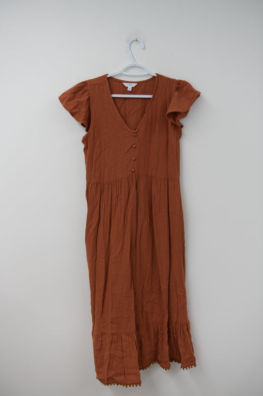 Time and Tru flutter sleeve midi dress Size S / EUC