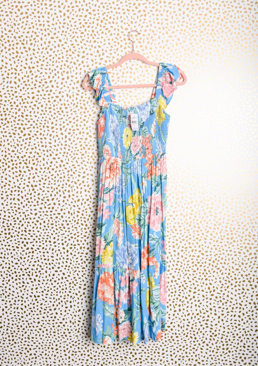 Loft sleeveless smocked midi dress\S\NWT