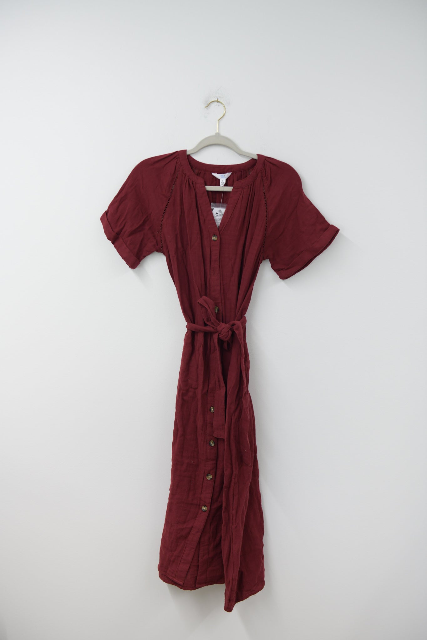 Time and Tru button down tie midi dress Size S / NWT