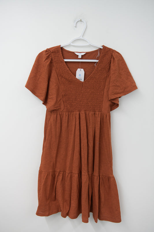 Time and Tru knit smocked mini dress Size XS / NWT
