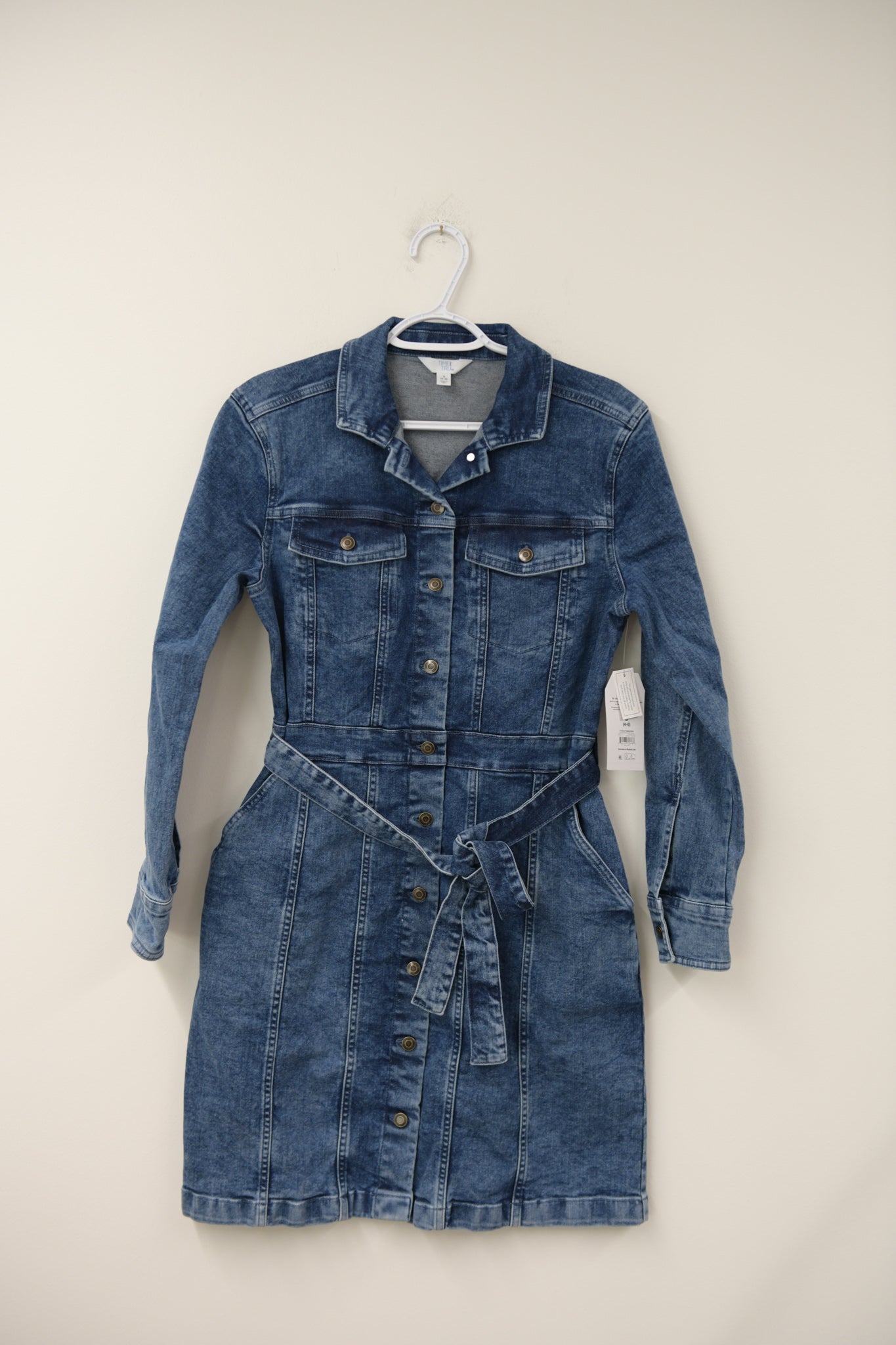 Time and Tru utility denim mini dress Size S / NWT