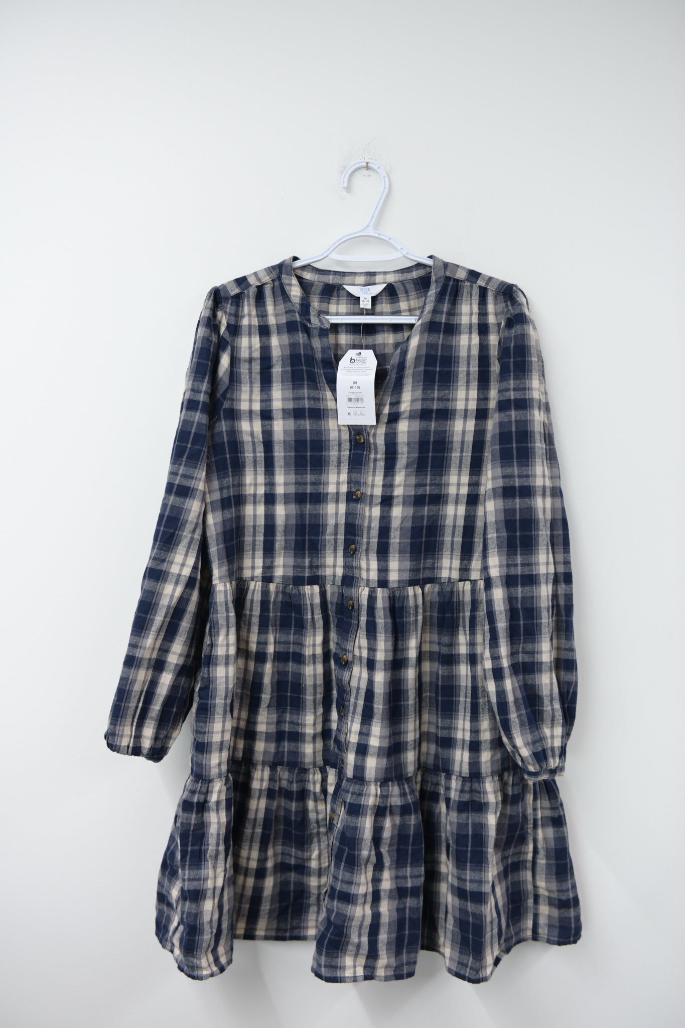 Time and Tru plaid mini dress Size M / NWT