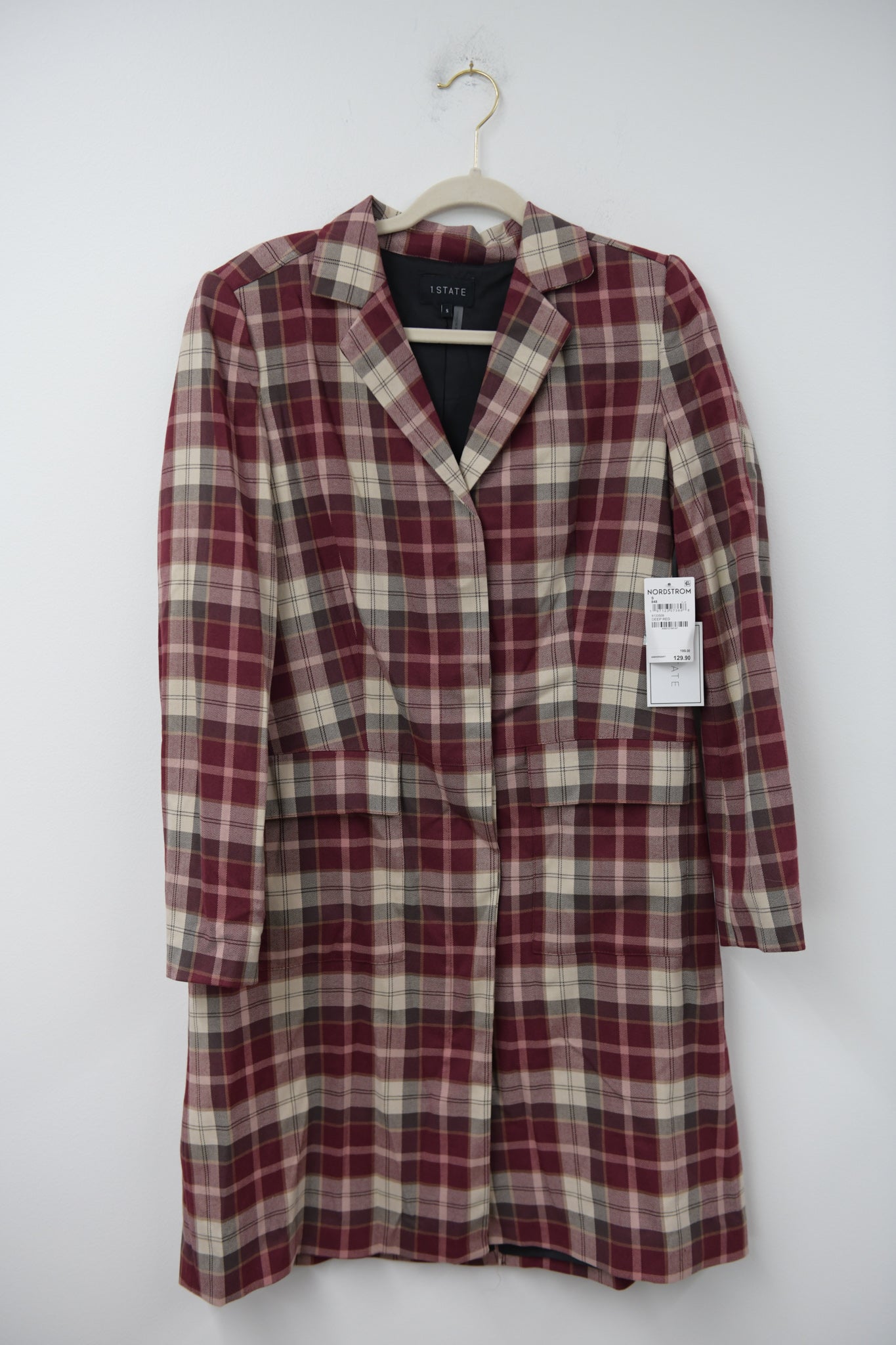 1. State plaid topcoat Size S / NWT