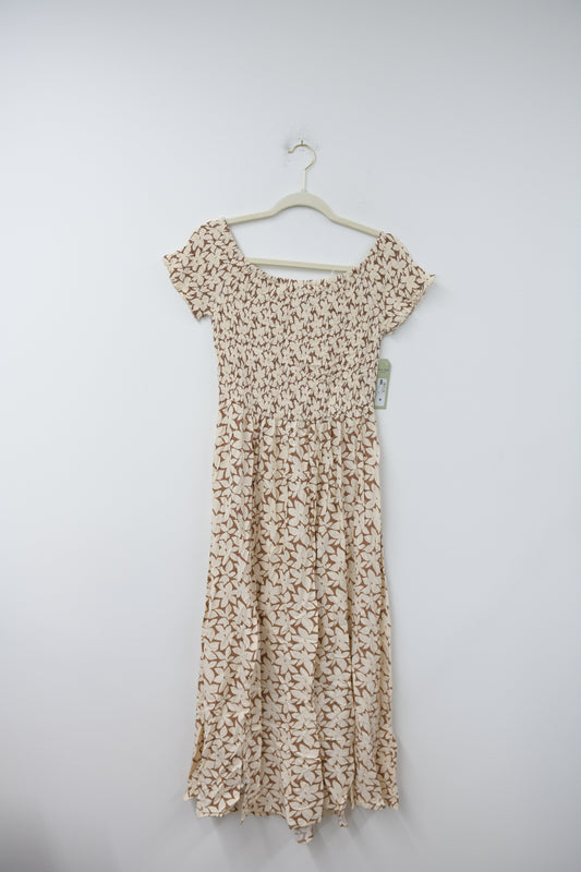 Nine Eight smocked midi dress Size M / NWT