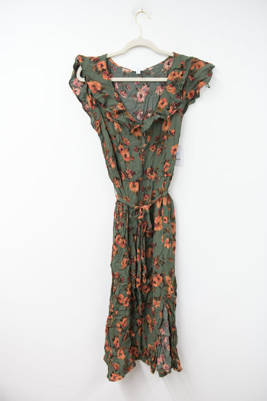 Time and Tru ruffled neck midi dress Size M / NWT