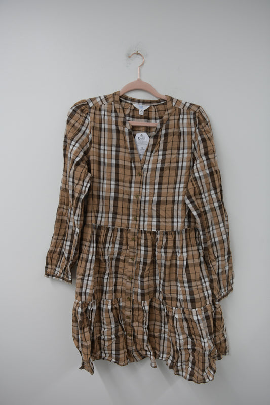 Time and Tru long sleeve mini plaid dress Size M / NWT