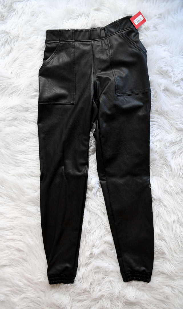 Spanx leather like joggers Size M /NWT