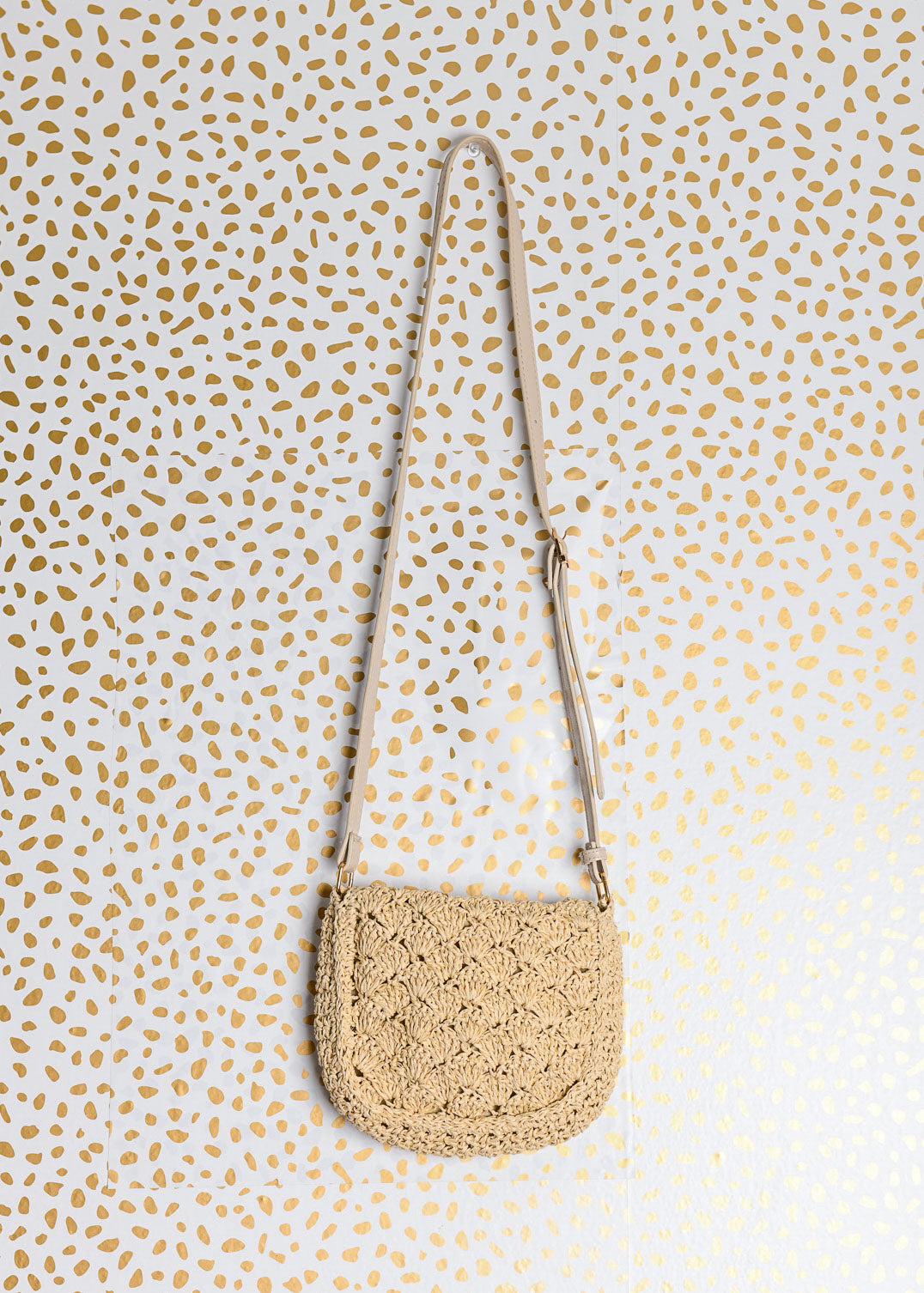 Straw woven crossbody bag