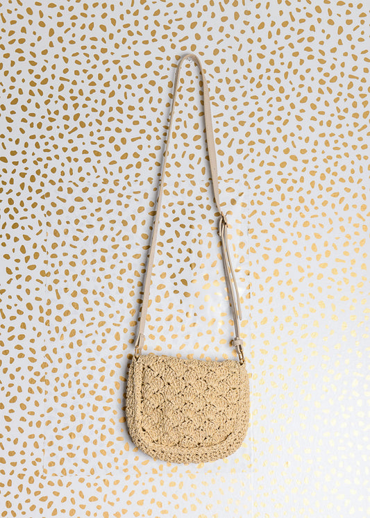 Straw woven crossbody bag