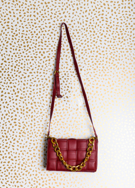 Scoop woven crossbody handbag