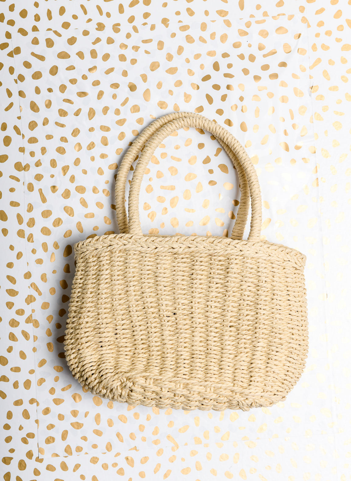 Woven straw small bag