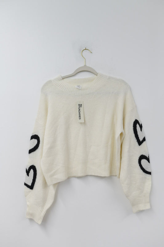 No Boundaries Valentine’s Day crop sweater Size S / NWT