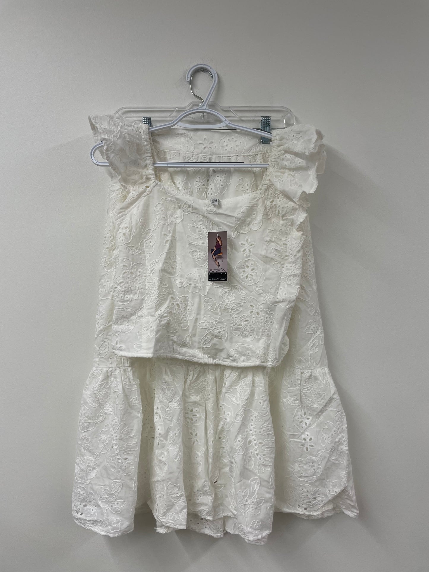 Sofia matching set -ruffles sleeve top with ruffle midi skirt Size S / NWT