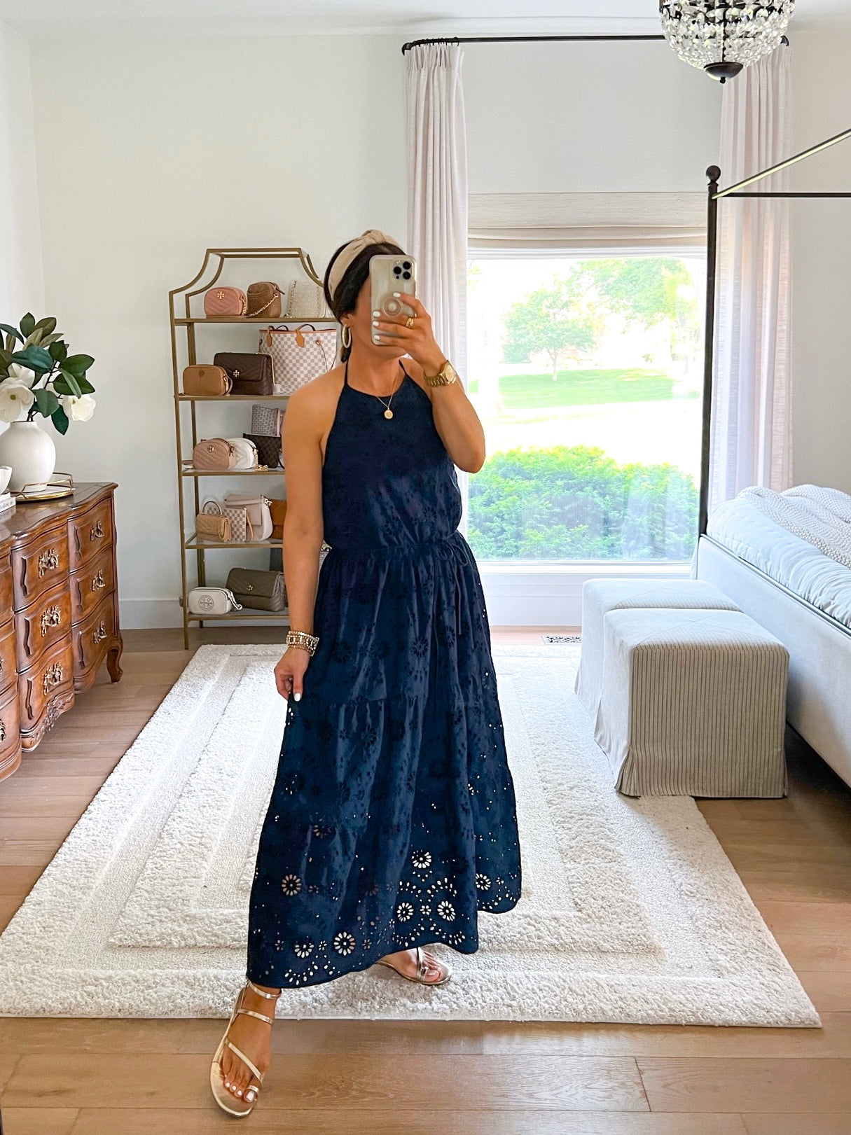 Time and Tru halter top eyelet midi dress Size S / NWT
