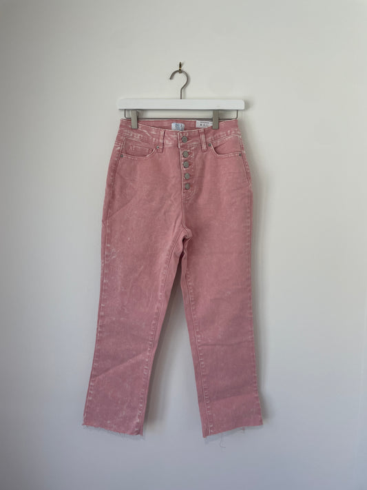 Time & Tru pink straight jeans high rise Size 4 / NWT