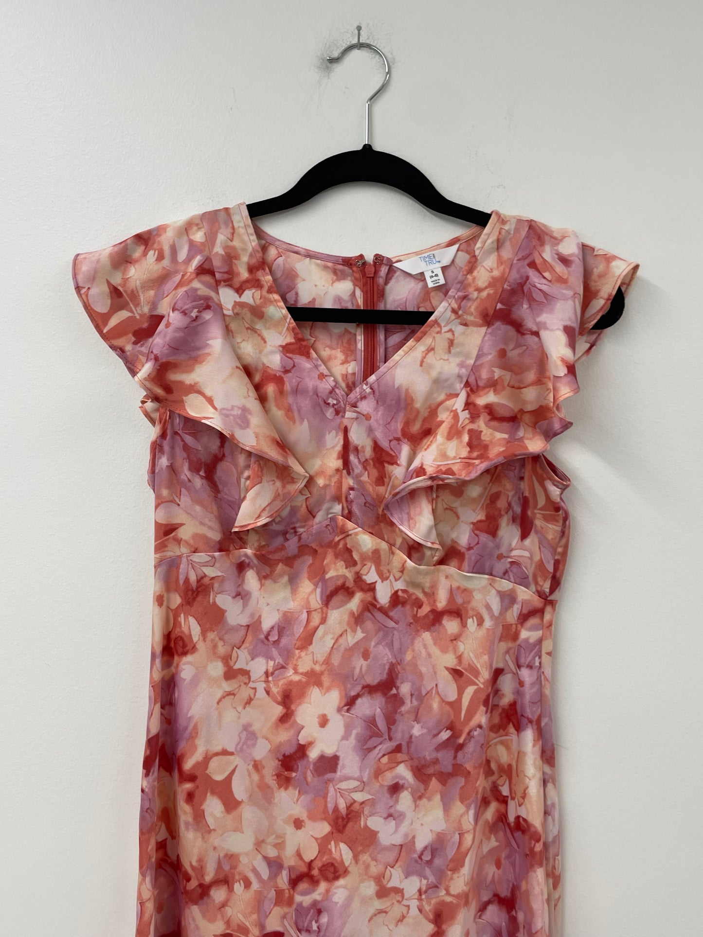 Time and Tru flutter sleeve satin midi dress Size S / EUC
