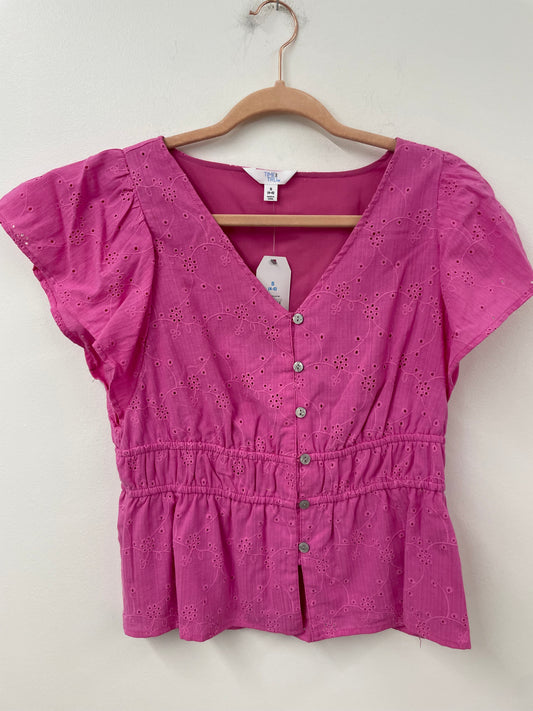 Time and Tru eyelet peplum too Size S / NWT
