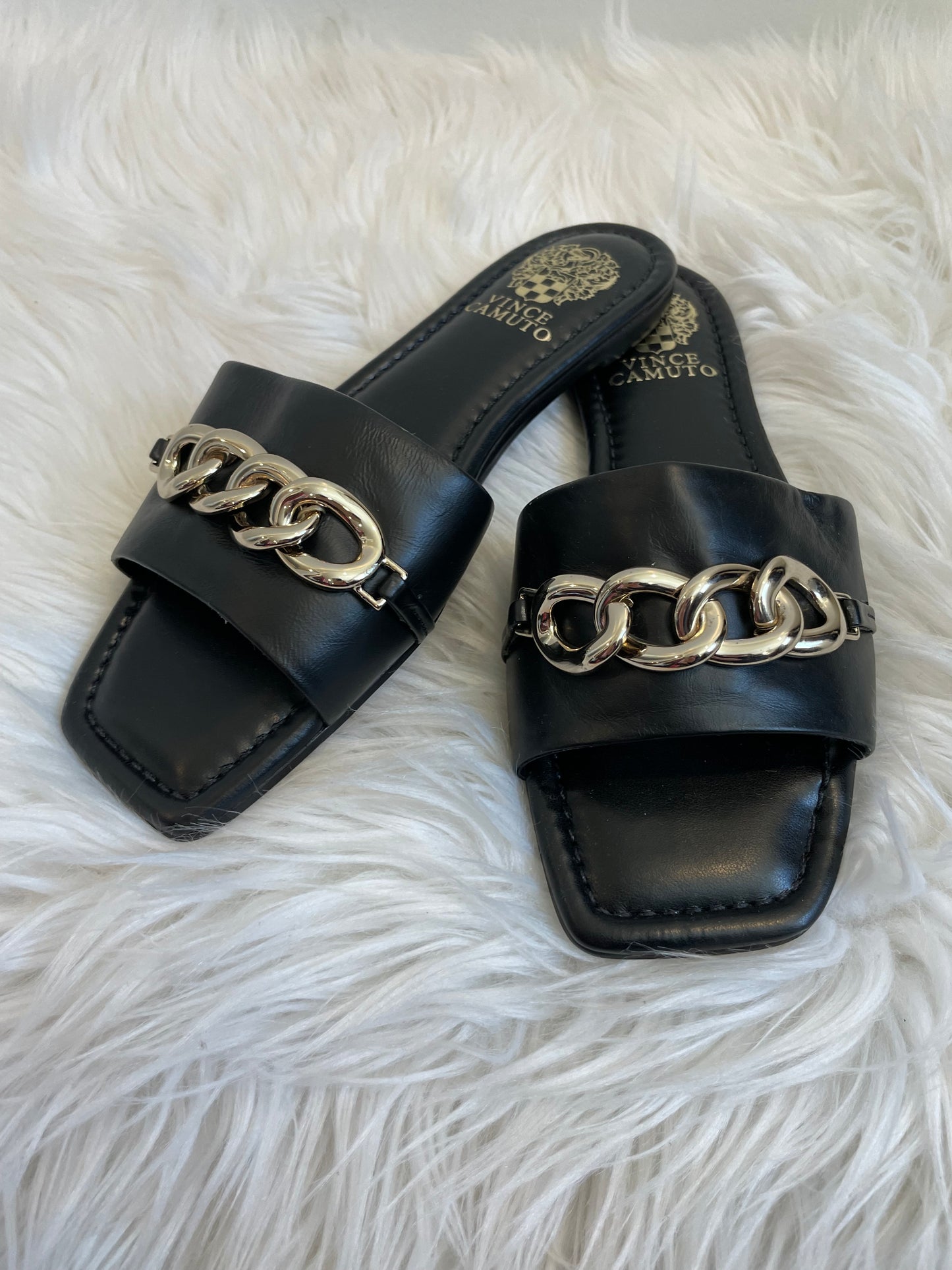 Vince Camuto black chain slides Size 7.5