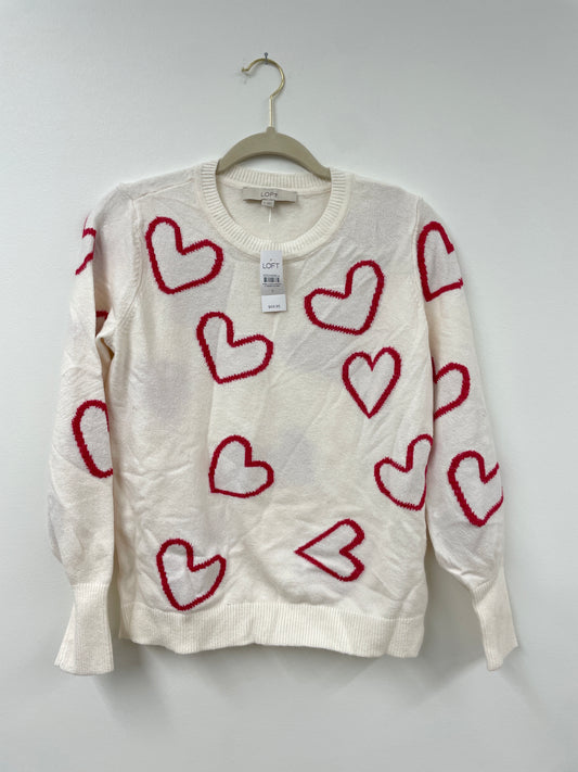 Loft heart sweater Size S /NWT
