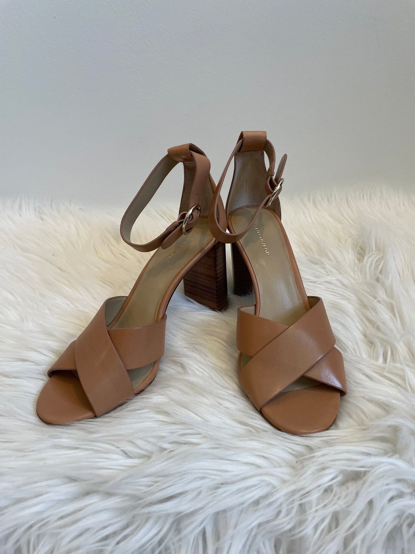 Ann Taylor leather block heel sandals Size 7