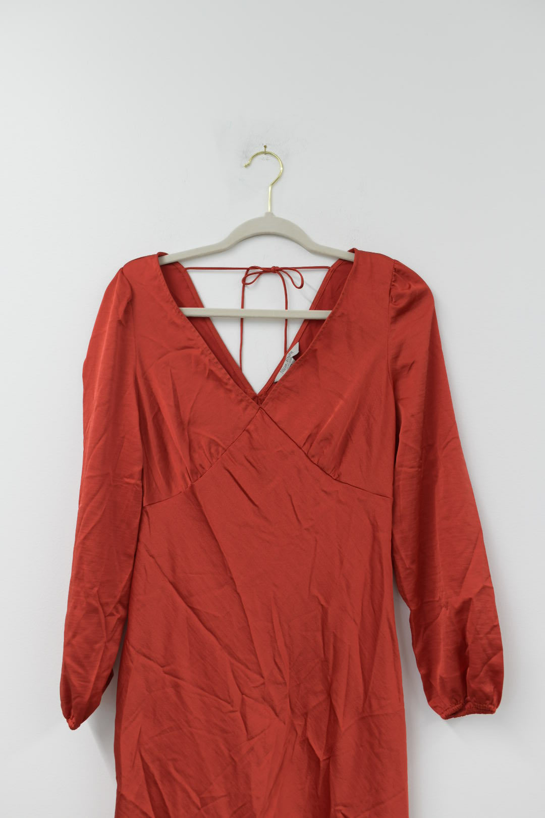 Nine Eight satin long sleeve slip dress  Size S / EUC