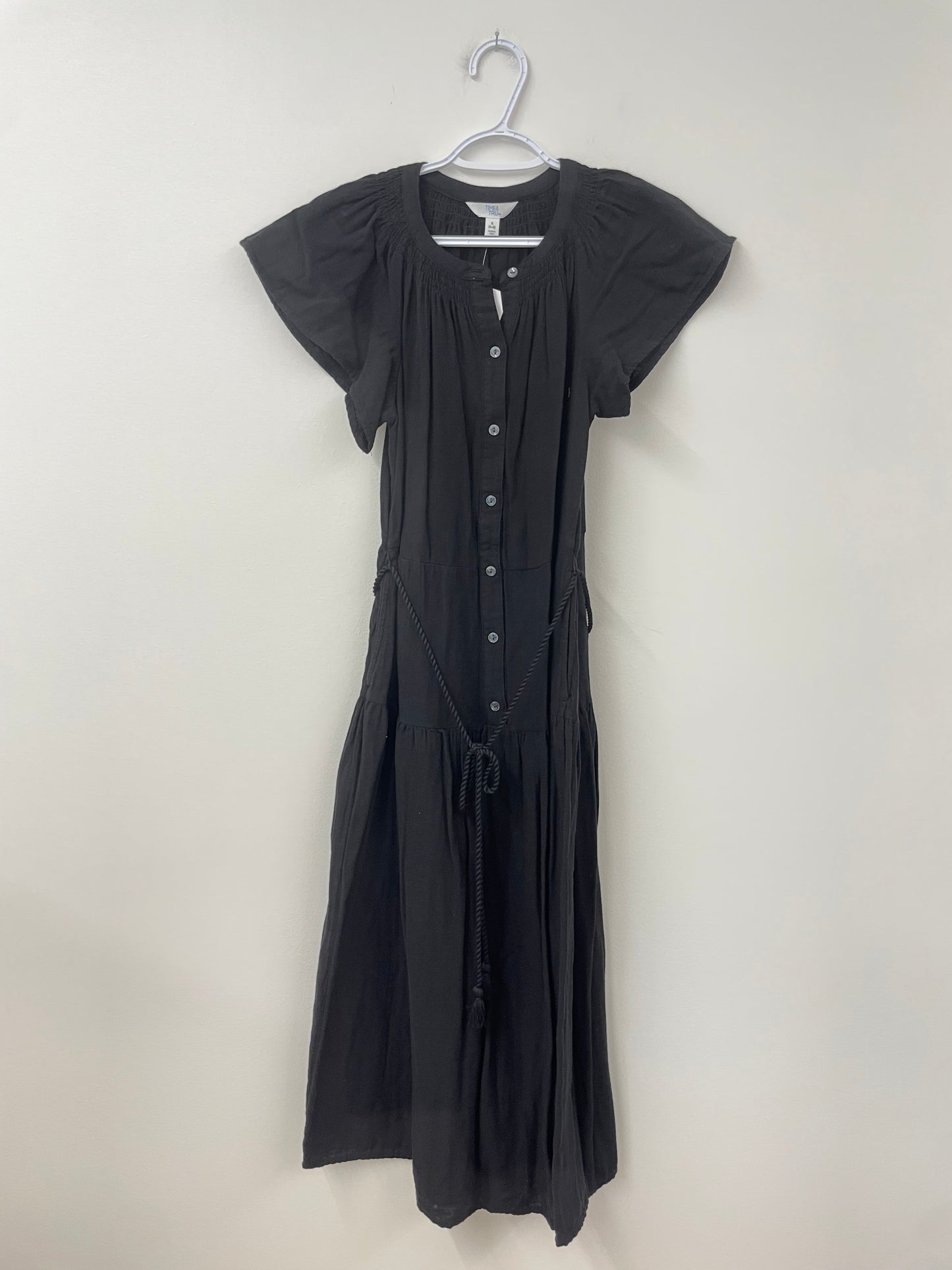 Time and Tru flutter sleeve button down midi dress Size S / NWT