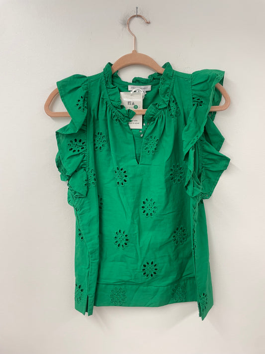 Free Assembly v-neck flutter top Size S /NWT