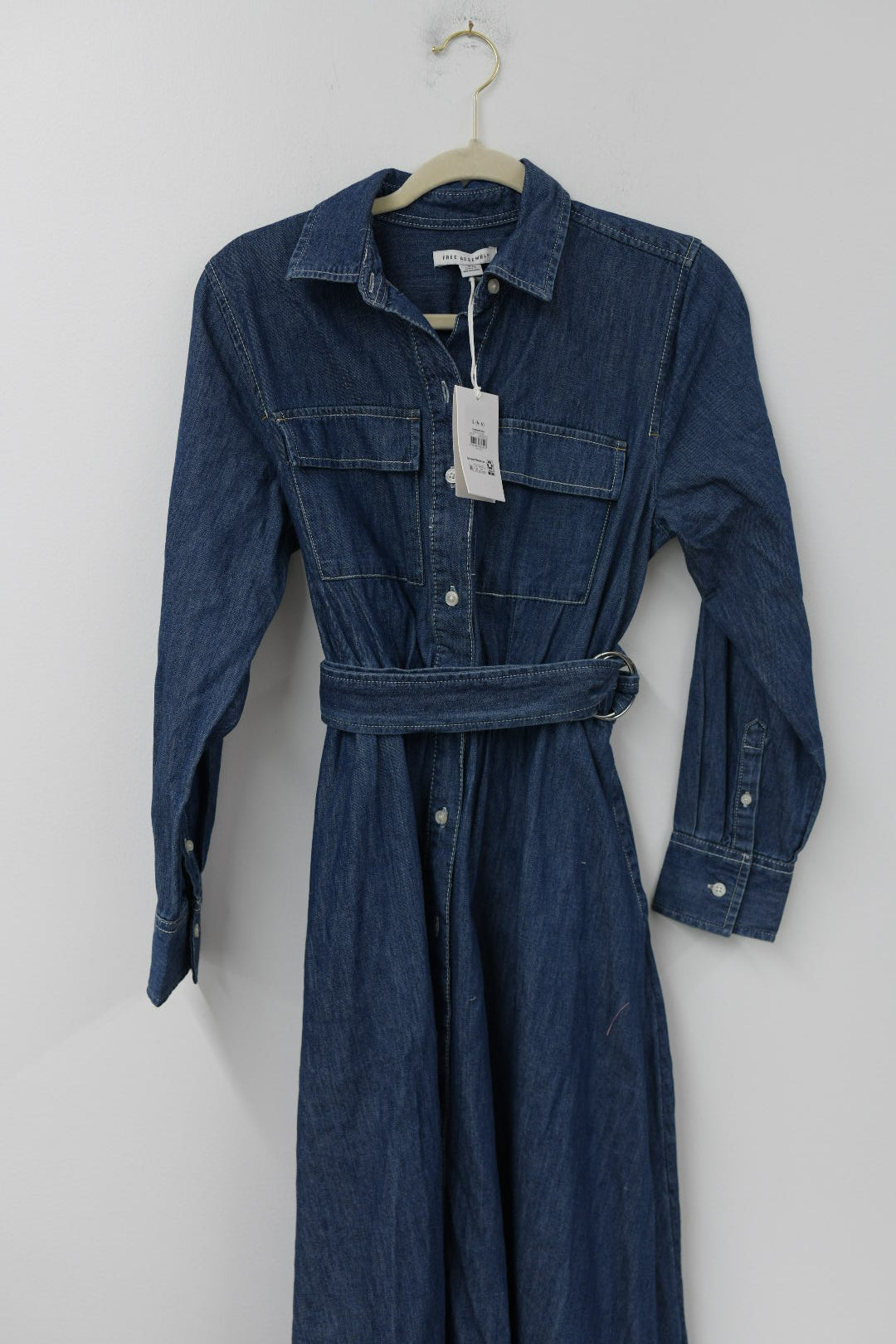 Free Assembly long sleeve denim midi dress Size S / NWT
