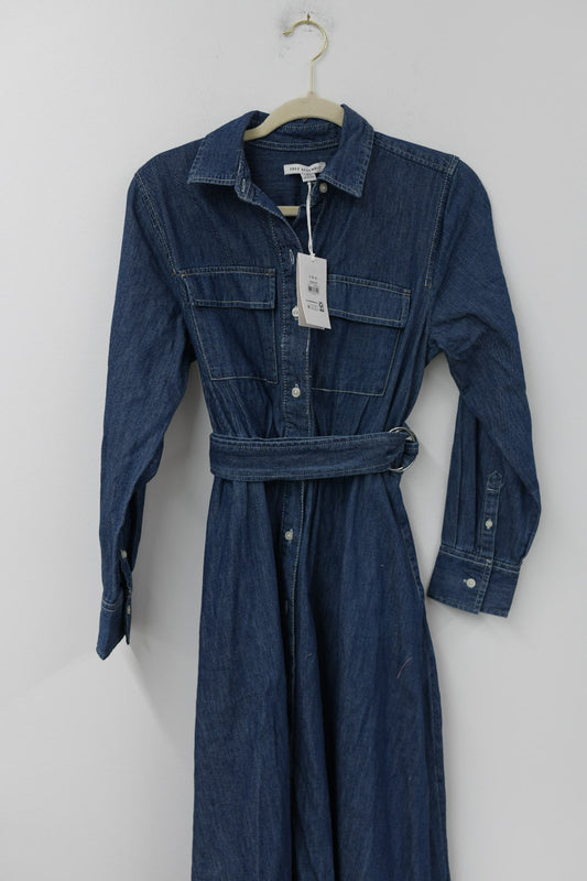 Free Assembly long sleeve denim midi dress Size S / NWT