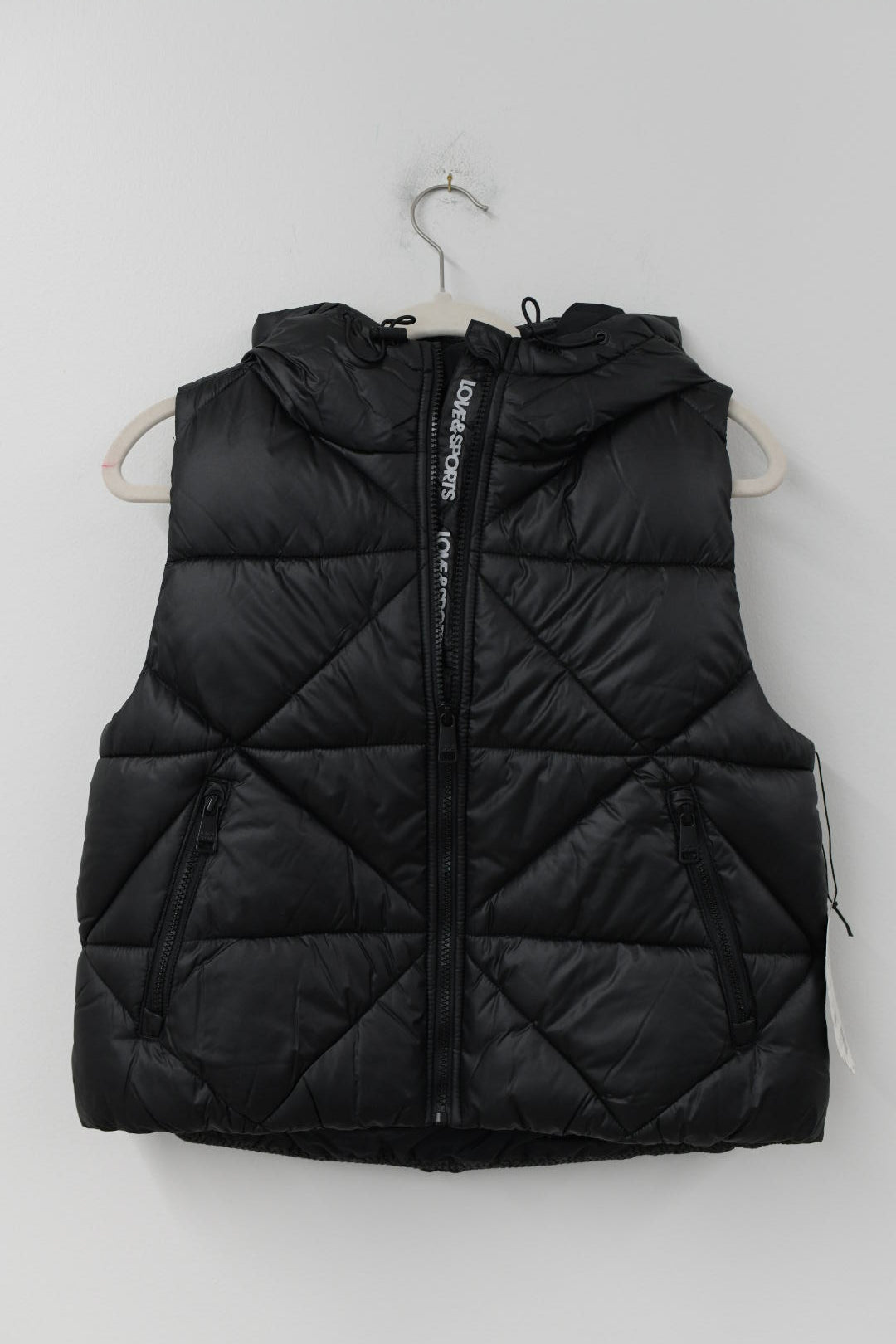 Love and Sports puffer hooded vest Size XS /NWT