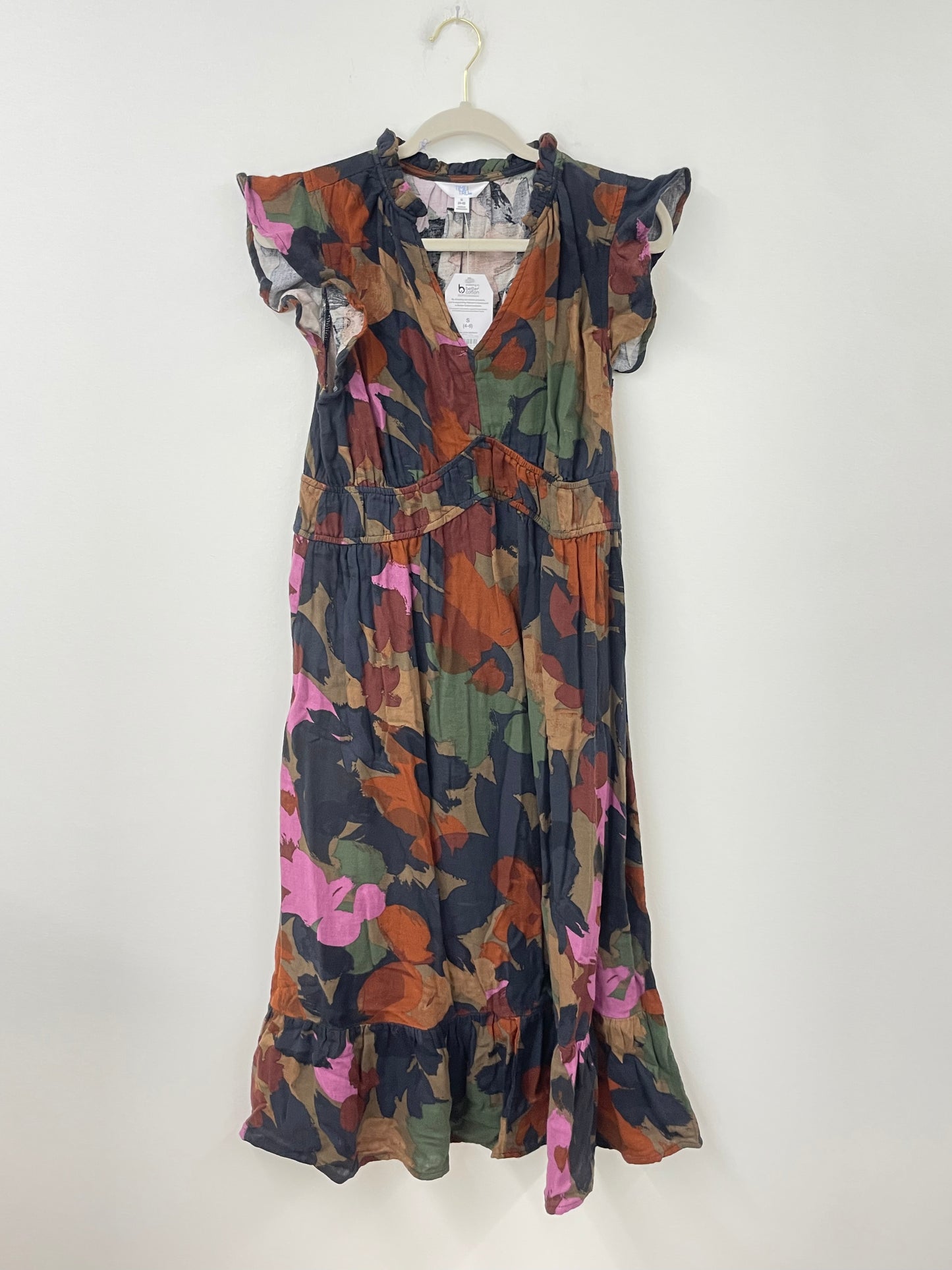 Time and Tru flutter sleeve midi dress Size S / NWT