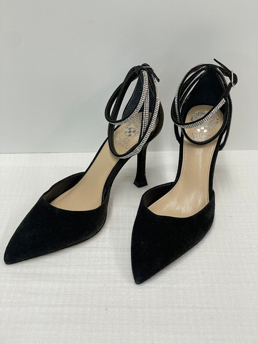 Vince Camuto Ketrinda Black Ankle Strap Suede Pump Size 7.5 / GUC