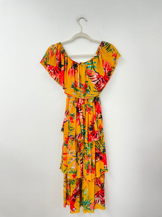Sofia tiered knit off the shoulder midi dress Size XS /NWT